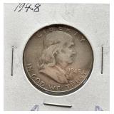 1948 Franklin Silver Half Dollar