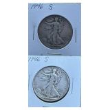1946-S Walking Liberty Silver Half Dollars
