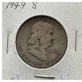 1949-S Franklin Silver Half Dollar Coin