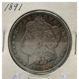 1891 Morgan Silver Dollar Coin