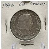 1893 Columbian Comm Silver Half Dollar Coin