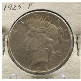 1925-P Peace Silver Dollar
