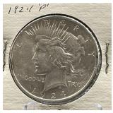 1924-P Peace Silver Dollar