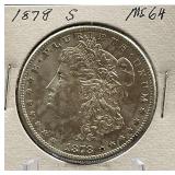 1878-S Morgan Silver Dollar MS64