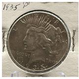 1935-P Peace Silver Dollar Coin