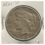 1935-P Peace Silver Dollar Coin