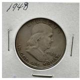 1948 Franklin Silver Half Dollar Coin