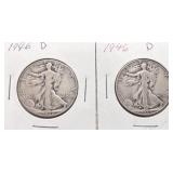 1946-D Walking Liberty Silver Half Dollars