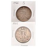 1946-S & 1947 Walking Liberty Silver Halves
