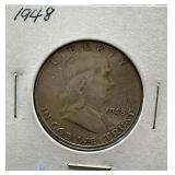 1948 Franklin Silver Half Dollar Coin