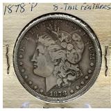 1878 P Morgan Dollar, 8-Tail Feathers