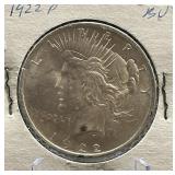1922-P Peace Silver Dollar BU