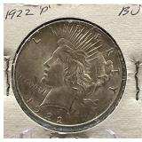 1922-P Peace Silver Dollar BU