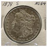 1878-S Morgan Silver Dollar MS64