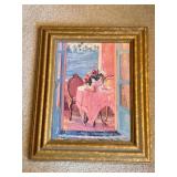 Framed Painting with Floral Scene