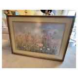 Framed Floral Print With Matting