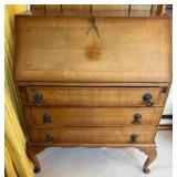Vtg. Walnut Drop-Front Secretary Desk