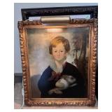 Boy With Rabbit Canvas Painting