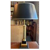 Brass Table Lamp with Black Shade