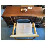 Vtg. Chippendale-Style Partner's Desk