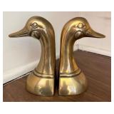 Brass Duck Head Bookends