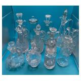 Collection of Vtg. Clear Glass Cruets & Decanters