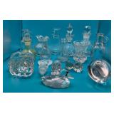 Vtg. Clear Glass & Crystal Decanters & Stoppers