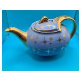Hall 6-Cup Blue Teapot with Gold