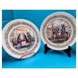 2 French Limoges Porcelain Plates by Heri dï¿½Arceau