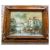 Framed Landscape Oil Painting
