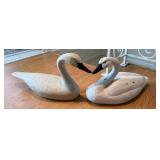 Vtg. Hancarved Swan Decoys
