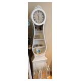 White Grandfather Clock Shelf Unit