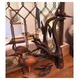 Hand-Carved Wooden Birds Display