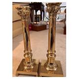 Brass Column Candlesticks