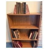 Vintage Books & Wooden Bookshelf