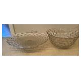 Vtg. Fostoria Style Salad Bowl & Plate
