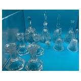 Collection of Vtg Crystal Glass Bells & Candlestic