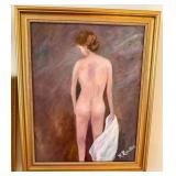 Oil on Canvas Painting of Nude Woman from Behind