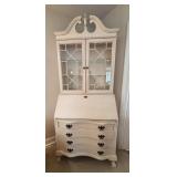 Vtg. Distressed & Painted Secretary Desk