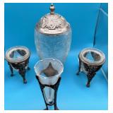Decorative Glass and Metal Set