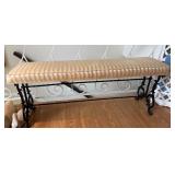 Vtg. Spanish-Style Wrought Iron Bench