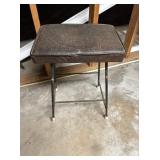 Vtg Metal Stool w/Vinyl Seatï¿½15x10x21