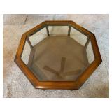 Octagonal Wood Glass Coffee Tableï¿½38ï¿½14.5