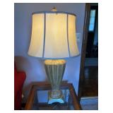 Gold Tone Table Lamp w/Shadeï¿½31ï¿½ tall