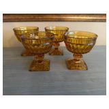 Four Amber Glass Dessert Cupsï¿½4ï¿½