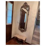 Mirror & Marble Top Tableï¿½27ï¿½11.5ï¿½14.5