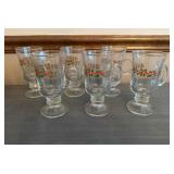 6 Libbey Pedestal Holly Mugs