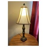 Vtg Brass Table Lamp w/Shadeï¿½29ï¿½