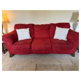 Red Sofa with Cushionsï¿½89x36x36.5