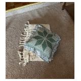 Vtg Crocheted Pillow and Throwï¿½51ï¿½58